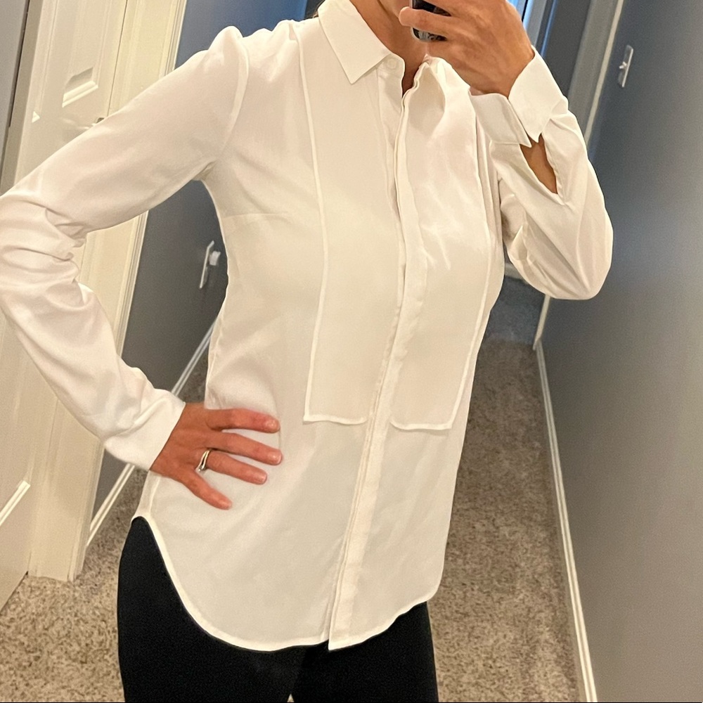 Oversized tuxedo blouse